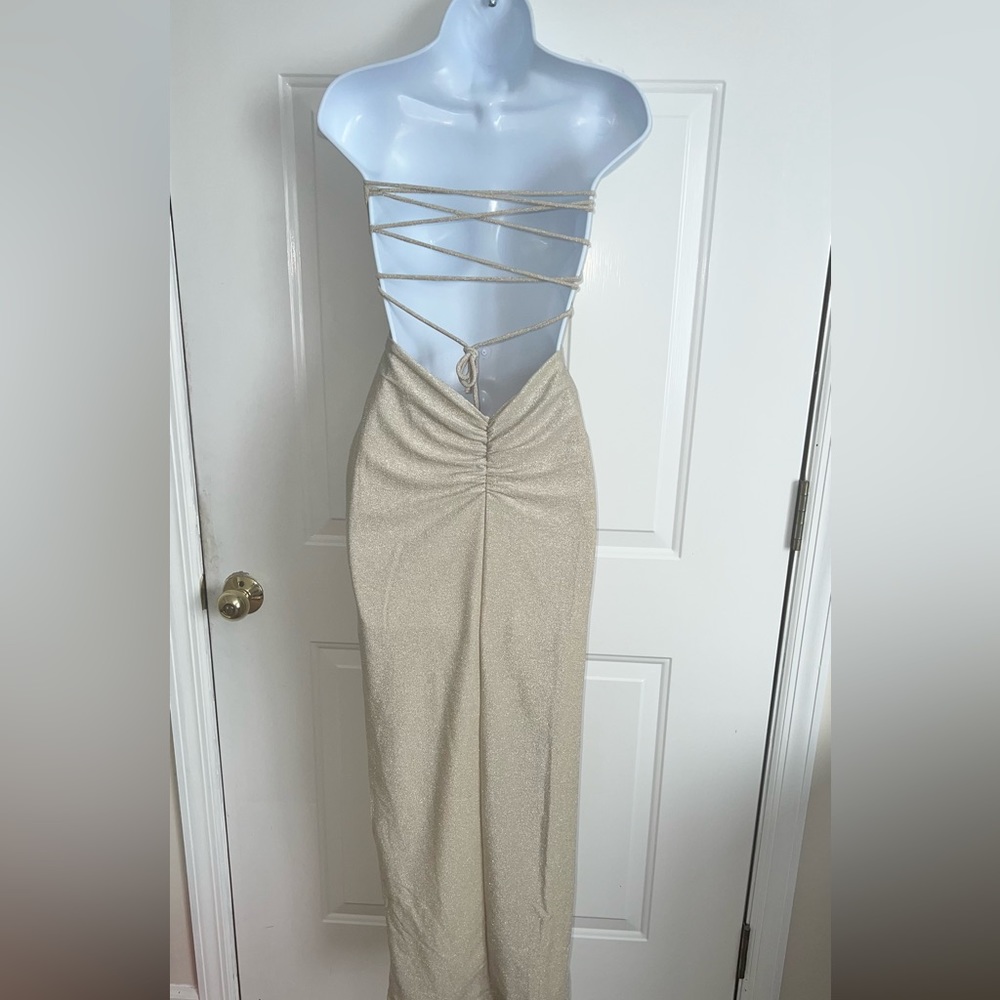 Gold Shimmer Size S High Slit/Cutout Dress from Babyboo. Never worn.